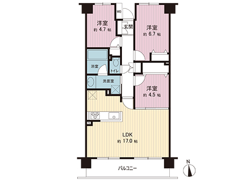 中古マンション 府中市白糸台３丁目 京王線武蔵野台駅 4,980万円