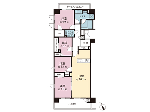 中古マンション 相模原市中央区相模原４丁目 JR横浜線相模原駅 4,380万円