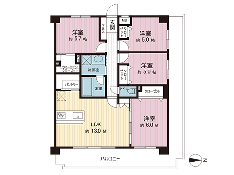 中古マンション 座間市栗原中央３丁目 小田急線座間駅 2,180万円