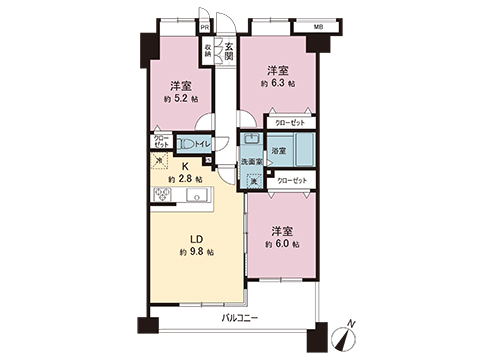 中古マンション 大和市中央林間西３丁目 小田急江ノ島線中央林間駅 3,480万円
