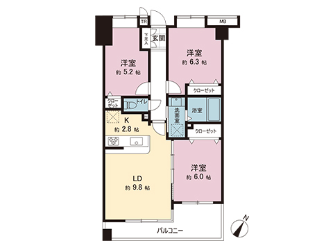 中古マンション 大和市中央林間西３丁目 小田急江ノ島線中央林間駅 3,480万円