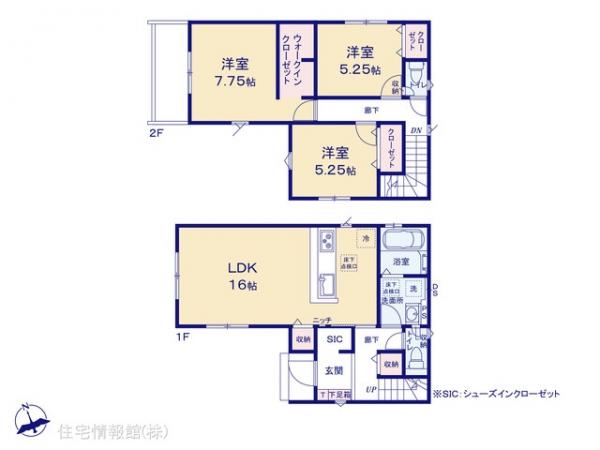 新築戸建 千葉県船橋市咲が丘１丁目9-9 京成松戸線鎌ケ谷大仏駅 3,290万円