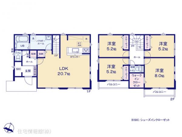 新築戸建 千葉県船橋市上山町３丁目525-25 東武野田線馬込沢駅 5,499万円