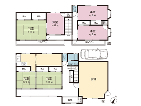 中古戸建 市原市北国分寺台３丁目 JR内房線五井駅 2,300万円