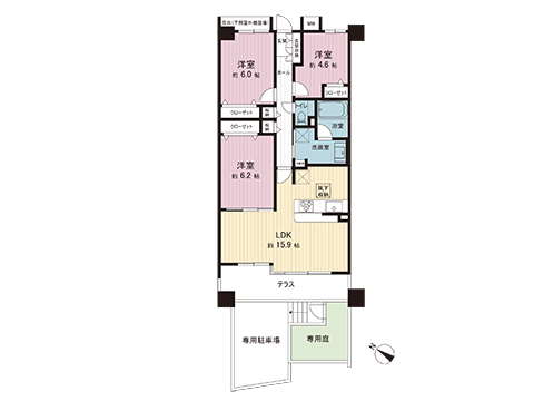 中古マンション 多摩市諏訪１丁目 京王相模原線京王永山駅 4,790万円