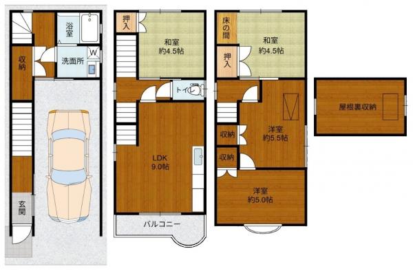 中古戸建 門真市江端町 JR学研都市線住道駅 1,380万円