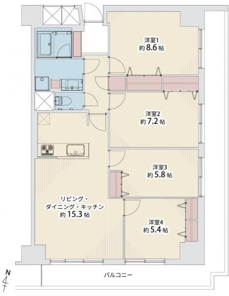 中古マンション 大阪市旭区高殿２丁目8-38 大阪メトロ谷町線野江内代駅 4,580万円