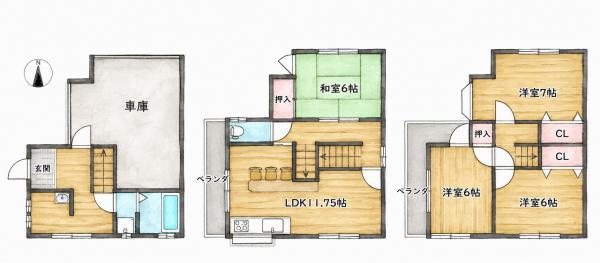 中古戸建 寝屋川市小路北町8-38 JR学研都市線寝屋川公園駅 2,149万円