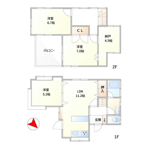 川越市大字今福　中古戸建 間取り図