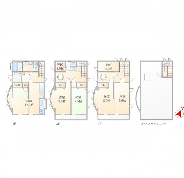 川越市大字福田　中古戸建 間取り図