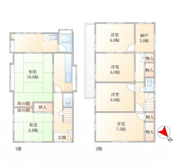 川越市広谷新町　中古戸建 間取り図