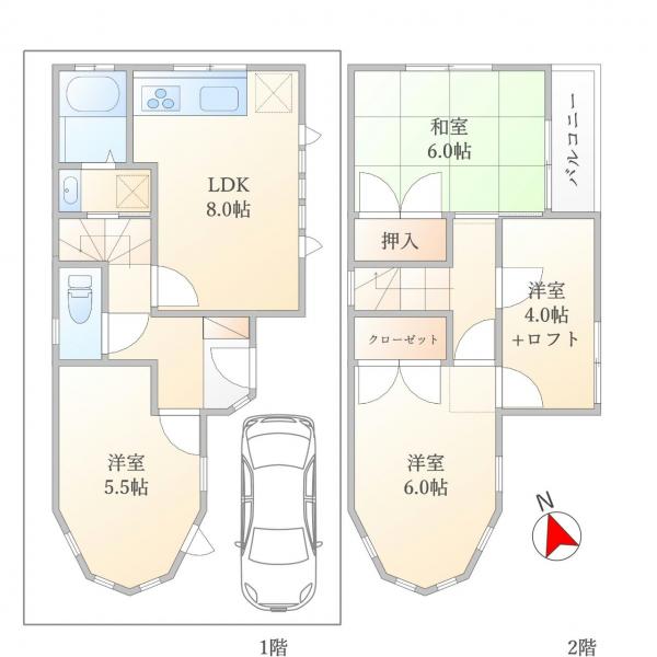 狭山市水野　中古戸建 間取り図
