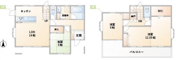 川越市大字笠幡　中古戸建 間取り図