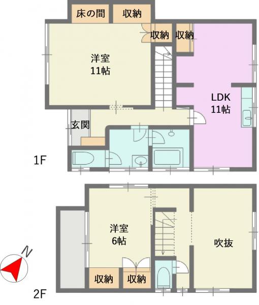千葉県いすみ市岬町長者　中古戸建 間取り図