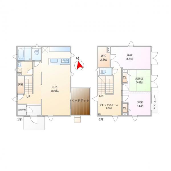 勝浦市興津久保山台　中古戸建 間取り図