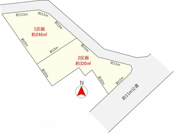 川越市大字下小坂　売地 区画図