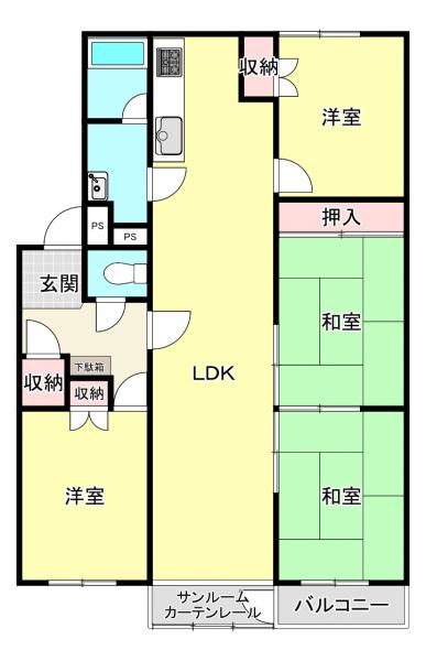 羊ヶ丘グランドハイツ 間取り図 