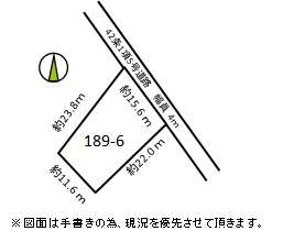 【建物付土地】七飯町大川6丁目189番6 土地図面