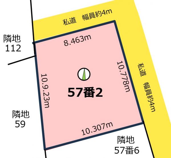 函館市湯浜町57番2 区画図 