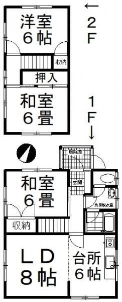 桜ヶ岡２売家 間取り図 