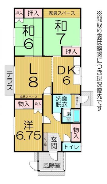 白鳥台２丁目ハウスメーカー施工の平家 間取り図 