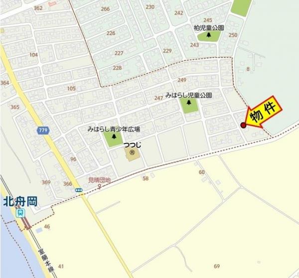 舟岡町に約108坪の更地 現地案内図 