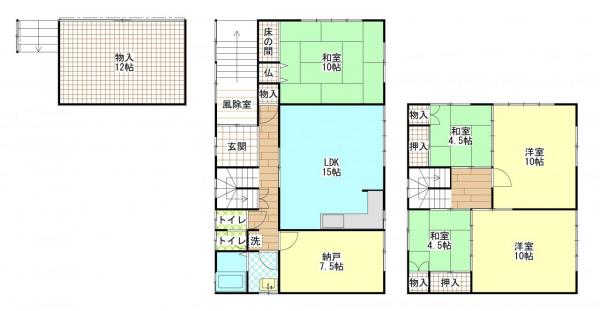 三内沢部　売家 間取り図 
