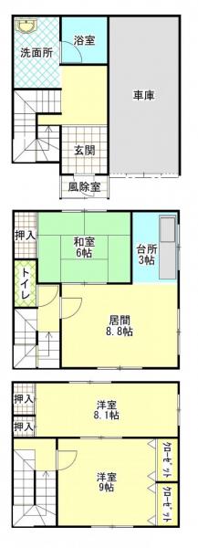 原別1丁目　売家 間取り図 