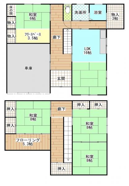 久栗坂浜田　売家 間取り図 