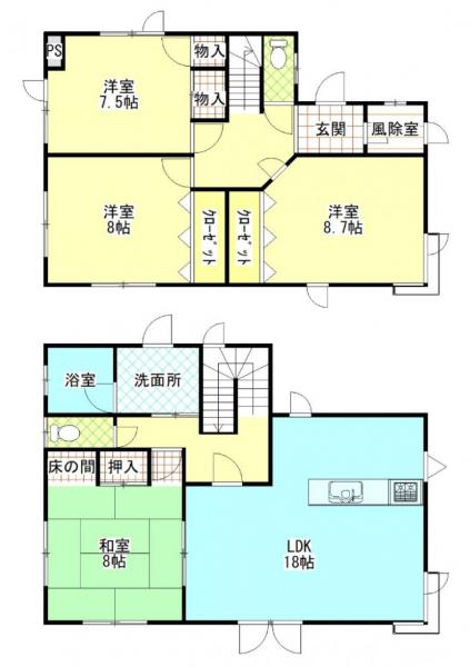 浜館4丁目　売家 間取り図 