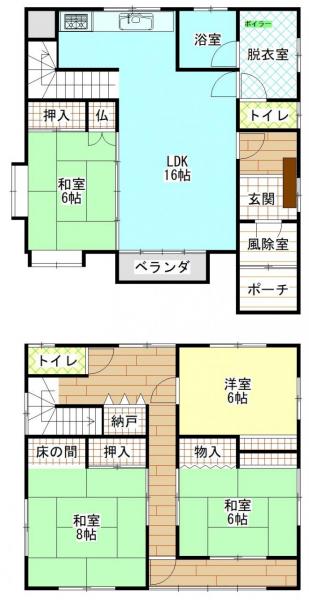 西滝2丁目　売家 間取り図 