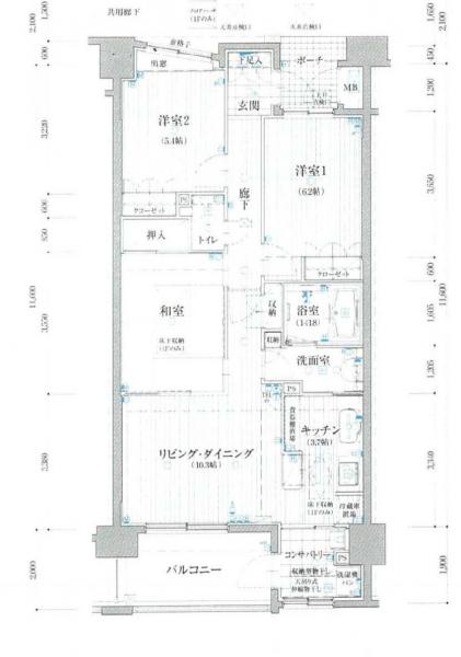クレア善知鳥グランデュール 間取り図 