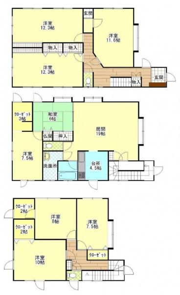 久須志1丁目　売家 間取り図 
