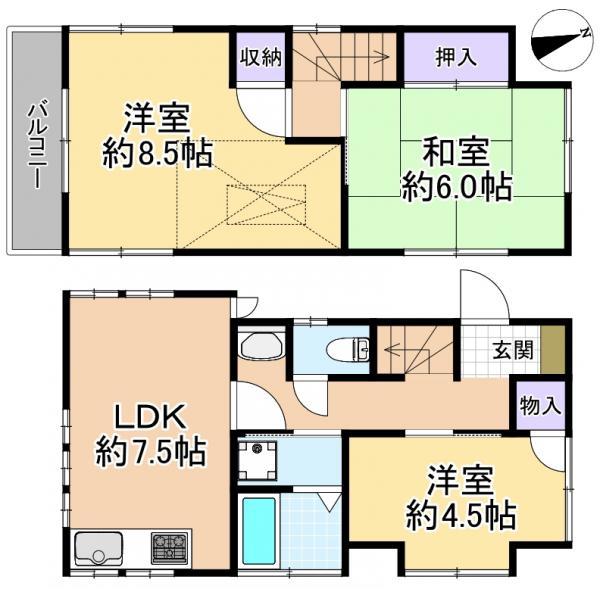 中古戸建 練馬区大泉学園町8丁目 西武池袋線大泉学園駅 1290万円