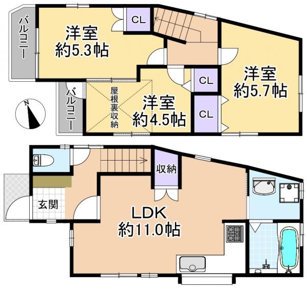 中古戸建 練馬区大泉学園町5丁目 西武池袋線大泉学園駅 2999万円