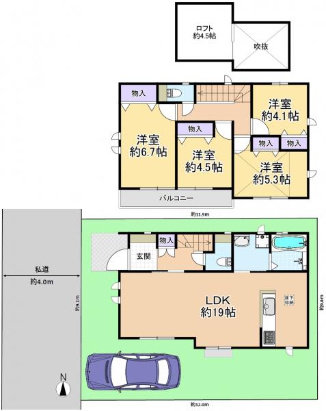 練馬区西大泉４丁目新築分譲住宅 間取り図 