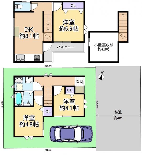 新築戸建 練馬区田柄3丁目 都営大江戸線練馬春日町駅 5,280万円