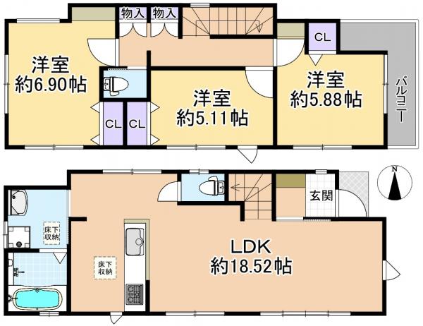 新築戸建 西東京市東町5丁目 西武池袋線保谷駅 5,380万円