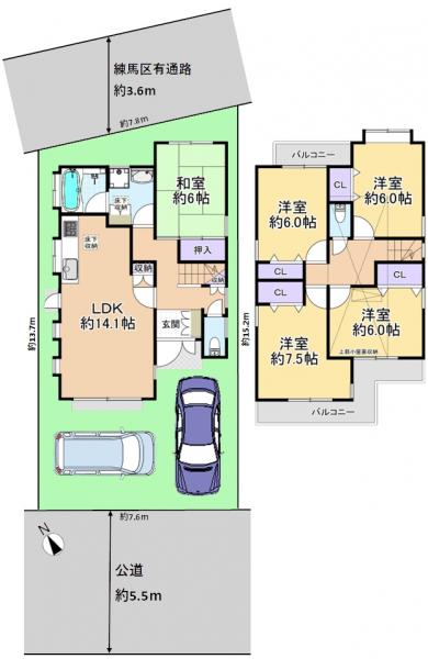 練馬区西大泉１丁目中古戸建 間取り図 