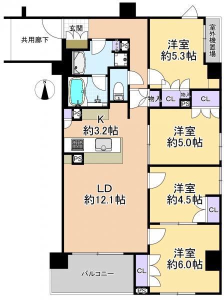 中古マンション 東京都練馬区高野台２丁目７－１７ 西武池袋線練馬高野台駅 5,380万円