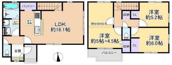 新築戸建 練馬区大泉学園町３丁目 西武池袋線大泉学園駅 5,999万円