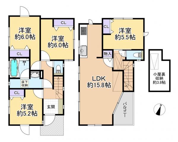 新築戸建 練馬区西大泉3丁目 西武池袋線大泉学園駅 4,480万円