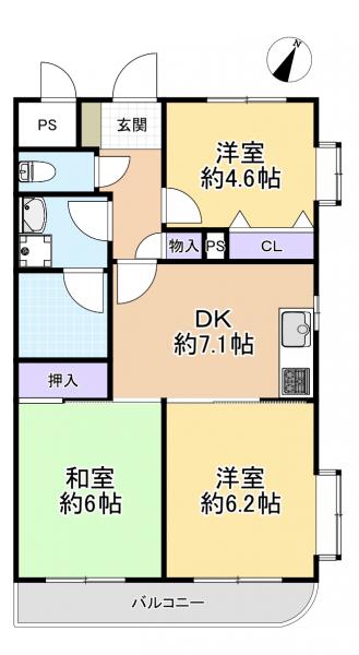 兼六ハイム保谷 間取り図 