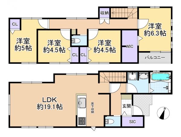 新築戸建 練馬区石神井台８丁目 西武新宿線武蔵関駅 6,580万円