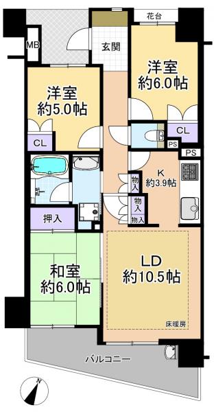 中古マンション 練馬区石神井台７丁目 西武新宿線武蔵関駅 5,580万円