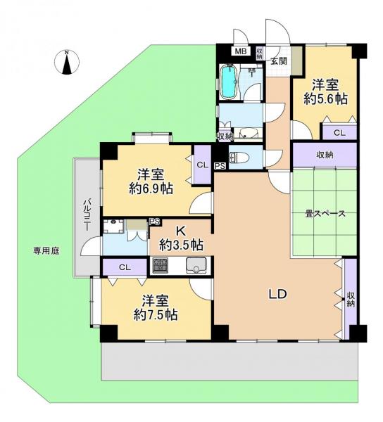 ライオンズマンション保谷 間取り図 