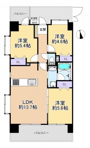 中古マンション 練馬区高野台２丁目 西武池袋線練馬高野台駅 5,790万円