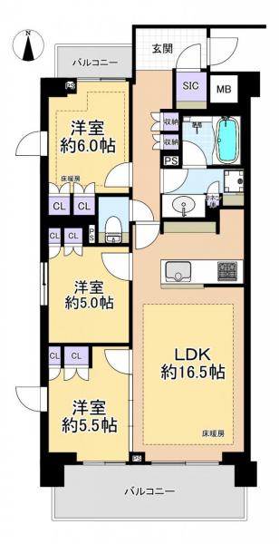 中古マンション 練馬区南田中３丁目 西武池袋線練馬高野台駅 9,798万円