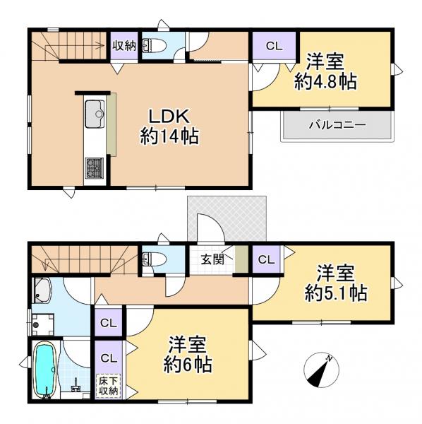 新築戸建 練馬区大泉町２丁目 西武池袋線石神井公園駅 5,180万円