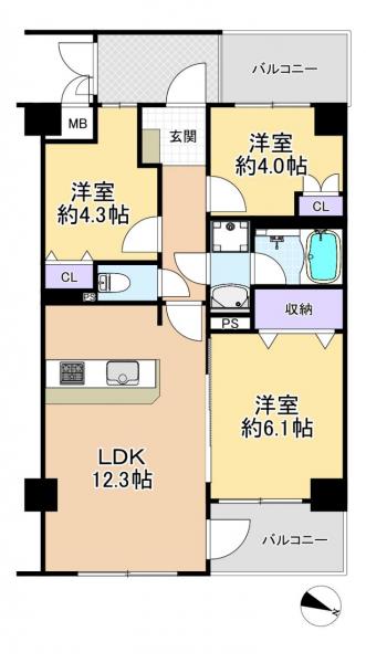 中古マンション 練馬区関町北５丁目 西武新宿線武蔵関駅 4,980万円